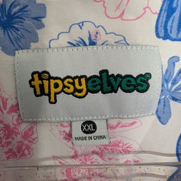 Tipsy Elves Toucan Tango Hawaiian Shirt Mens Size XXL Tropical Floral Casual - Picture 5 of 10